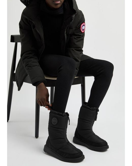 Canada Goose Black Cypress Quilted Nylon Ankle Boots