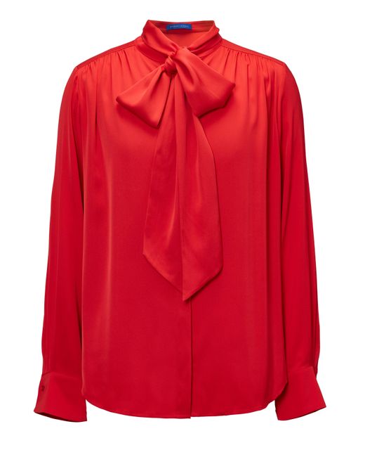 Winser London Red Silk Blouse & Bow
