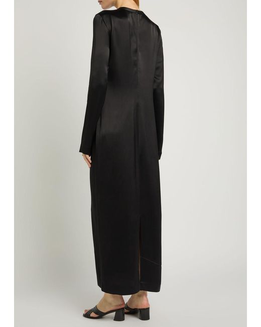 Totême  Black Satin Midi Dress