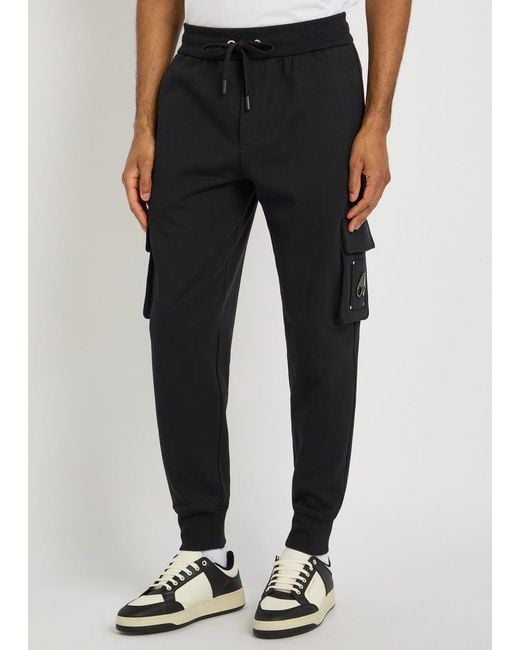 Moose Knuckles Black Hartsfield Tapered-Leg Cotton Cargo Sweatpants for men