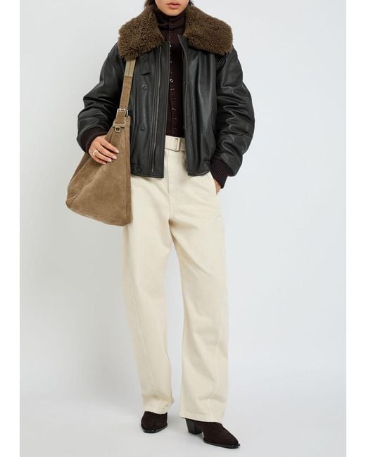 Lemaire Black Quilted Leather Jacket
