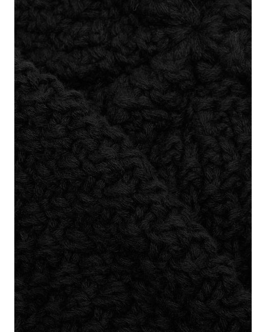 Inverni Black Chunky-knit Cashmere Beanie