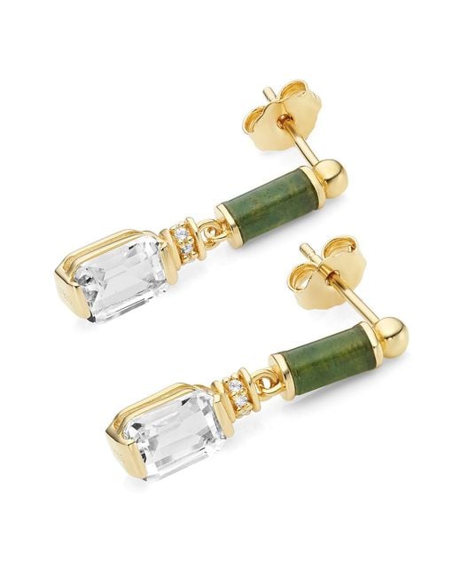 V By Laura Vann White Laura Vann Embellished 18Kt Vermeil Drop Earrings