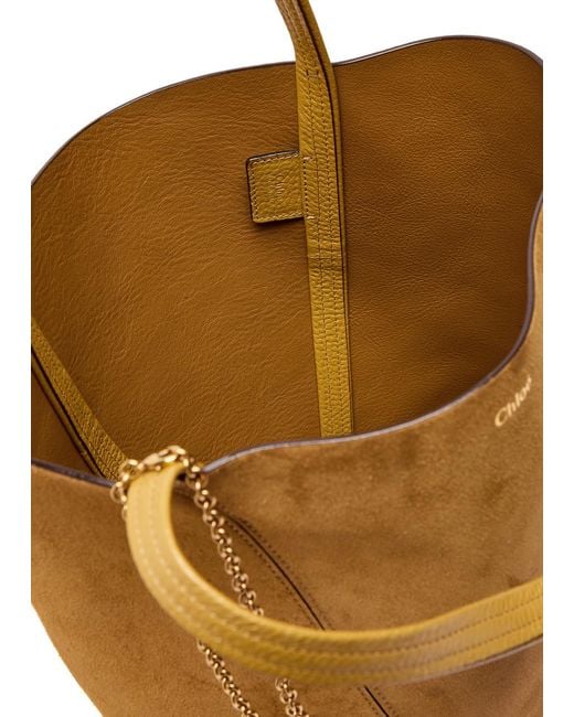 Chloé Brown Spin Medium Suede Tote