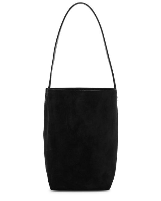 The Row Black Suede Medium Tote Bag