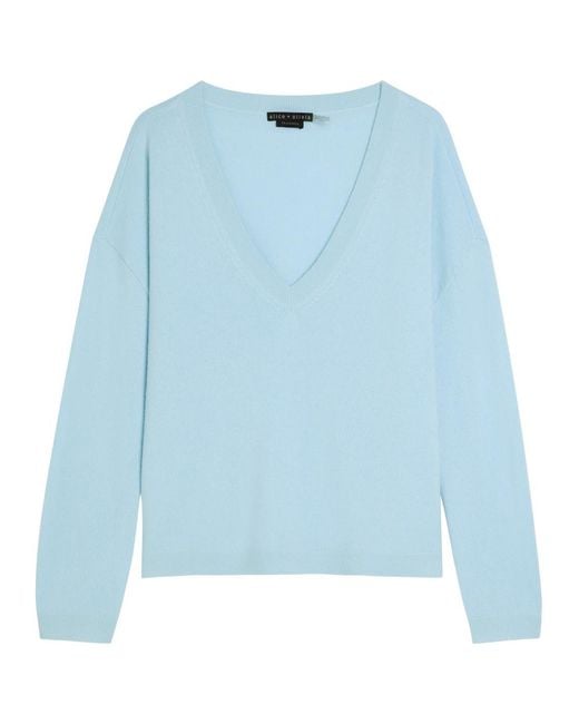 Alice + Olivia Blue Williams V-Neck Cashmere-Blend Jumper