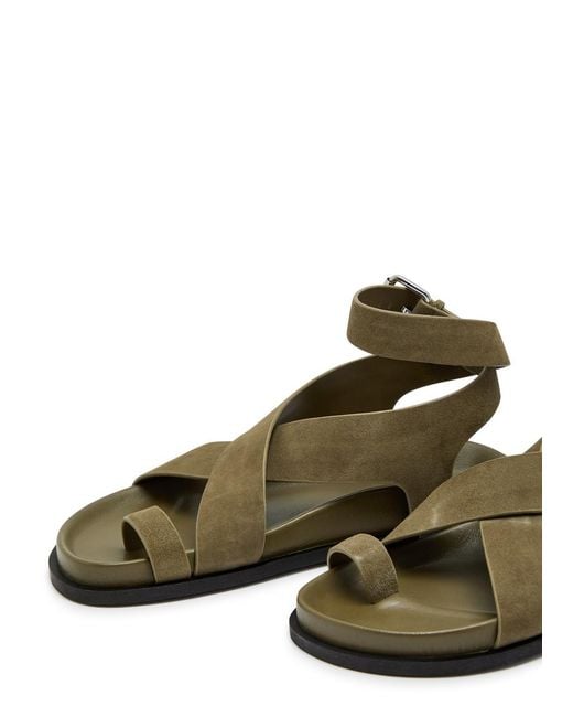 A.Emery Green Jalen Cross-Over Suede Sandals