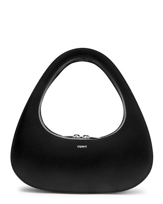 Coperni Black Baguette Swipe Leather Top Handle Bag