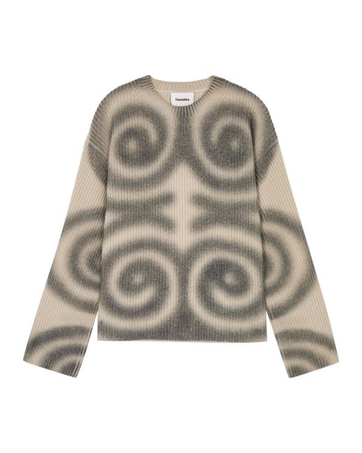 Nanushka Natural Maura Printed Wool-blend Jumper