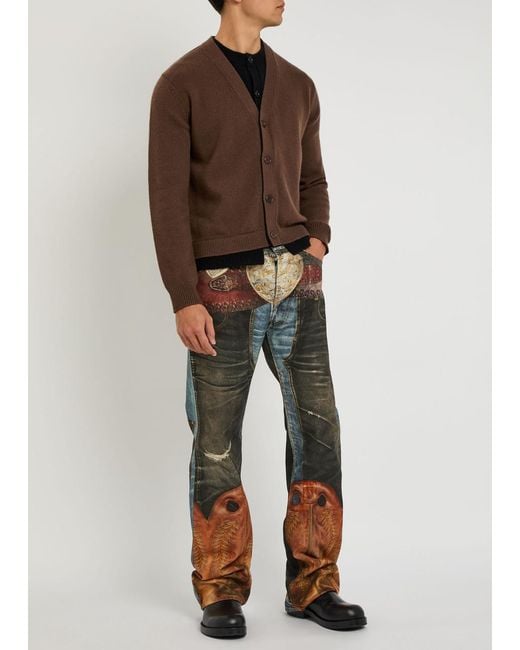 Acne Blue 2010 Printed Straight-Leg Jeans for men