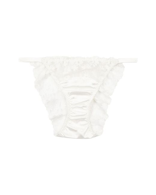Fleur Of England White Daisy Floral-embroidered Briefs