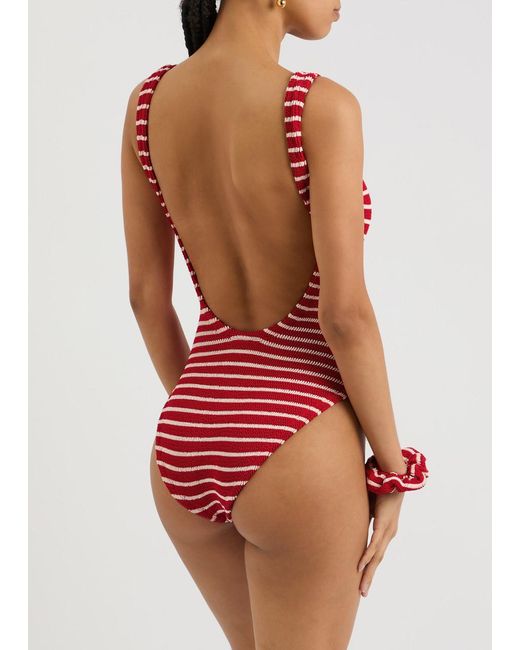Hunza G Red Seersucker Swimsuit