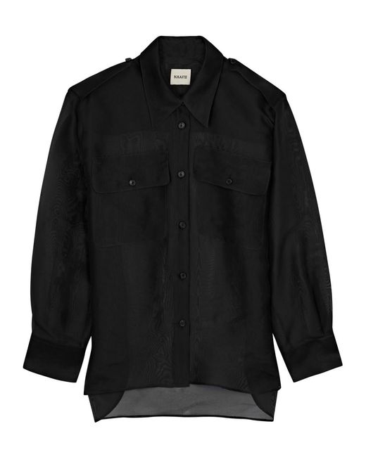 Khaite Black Missa Silk-organza Shirt