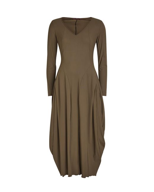 High Natural At-Length Stretch-Jersey Midi Dress