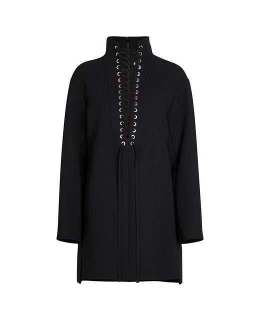 Khaite Black Lee Lace-Up Crepe Mini Dress