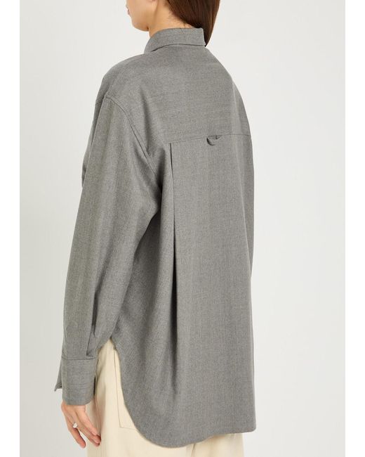 Maria McManus Gray Stretch-Wool Shirt