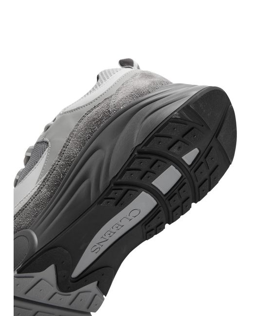 Cleens Gray Aero Runner Panelled Mesh Sneakers for men