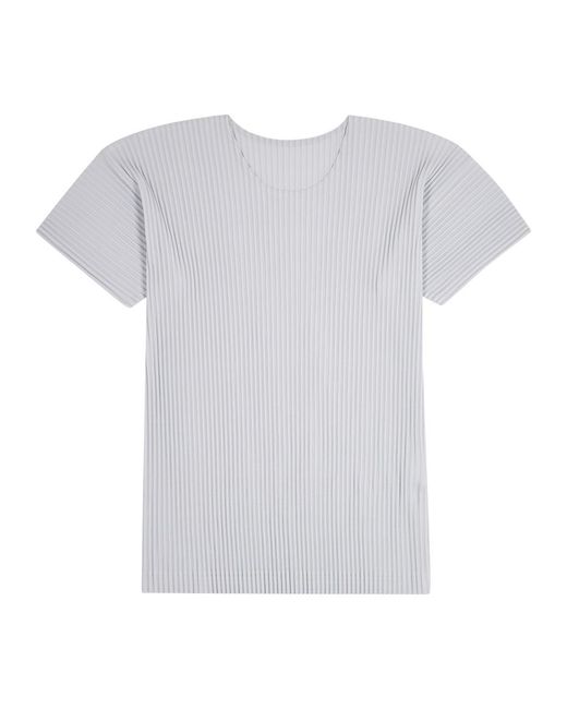 Homme Plissé Issey Miyake White Pleated Jersey T-Shirt for men