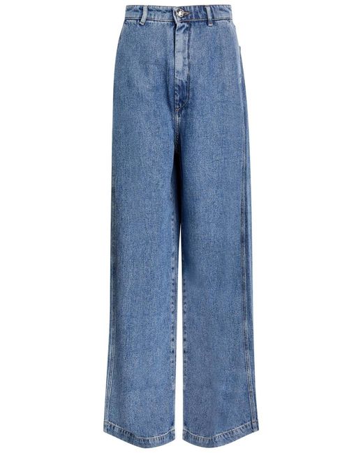 Sportmax Blue Oversized Relaxed-Leg Jeans