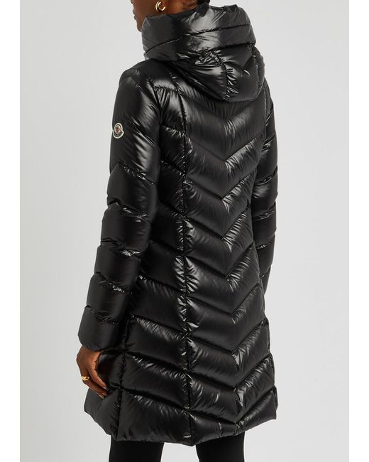 Moncler Black Marus Quilted Shell Coat