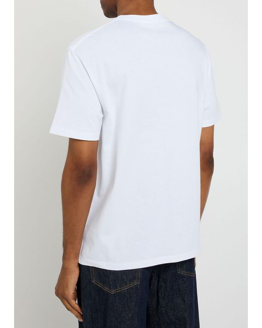 Loewe White Logo-Embroidered Stretch-Cotton T-Shirt for men