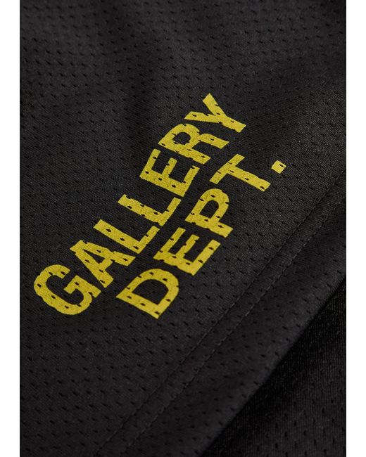GALLERY DEPT. Black Striped Mesh Shorts for men