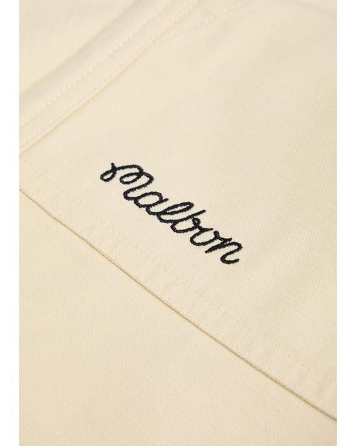 Malbon Natural Braxton Logo-Embroidered Cotton Trousers for men