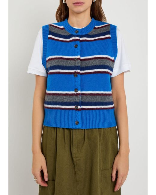 Damson Madder Blue Sofie Merino Wool Vest