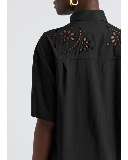 Isabel Marant Black Bilya Eyelet-Embroidered Shirt