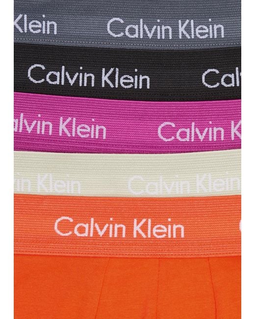 Calvin Klein Pink Low-rise Stretch-cotton Trunks for men
