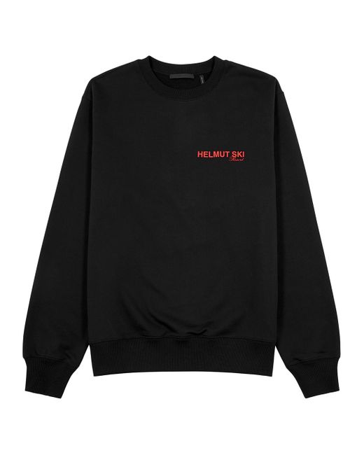 Helmut Lang Black Ski Printed Cotton Sweatshirt for men