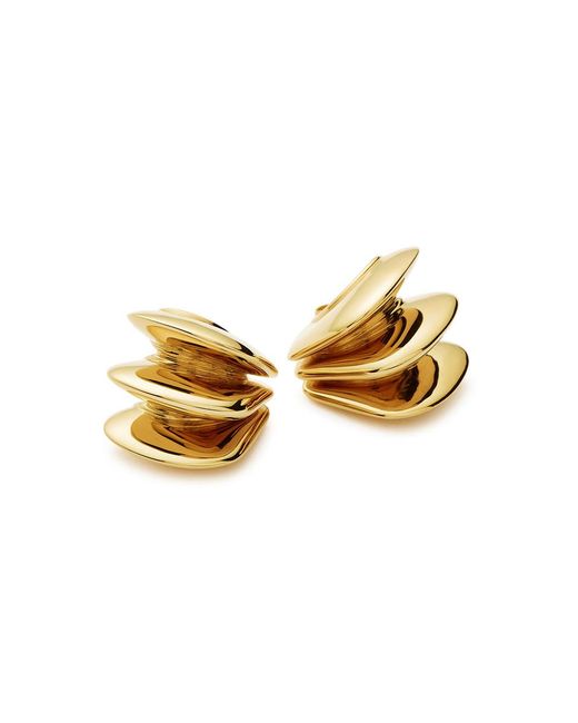 Missoma Metallic Hera Dome Triple Ridge 18Kt-Plated Earrings