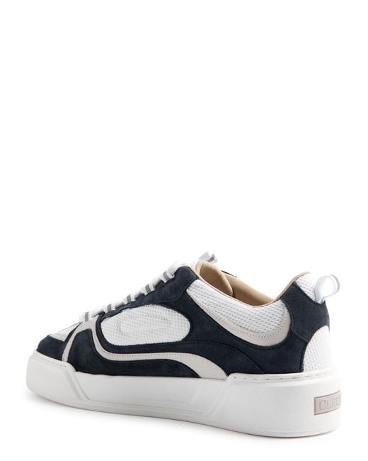 Cleens White Essential Skate Evo Panelled Mesh Sneakers for men