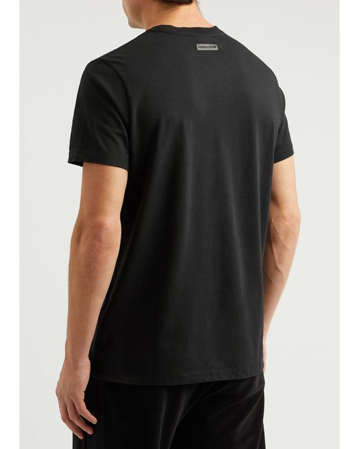 Canada Goose Black Emersen Logo Cotton T-Shirt for men