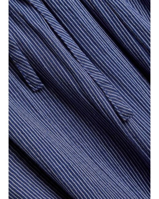 Eileen Fisher Blue Striped Cotton Midi Dress