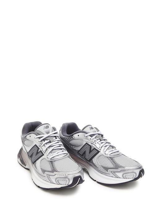 New Balance White 2010 Metallic Mesh Sneakers