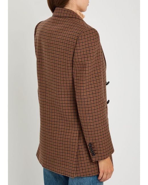 Chloé Brown Checked Wool-Blend Blazer