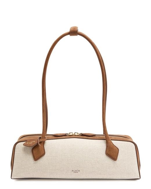 Alaïa White Le Teckel Medium Canvas Bag