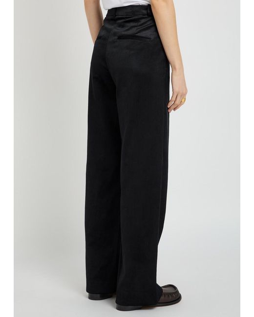 Vince Blue Straight-Leg Velvet Corduroy Trousers