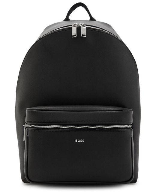 Boss Black Northon Logo Saffiano Leather Backpack for men