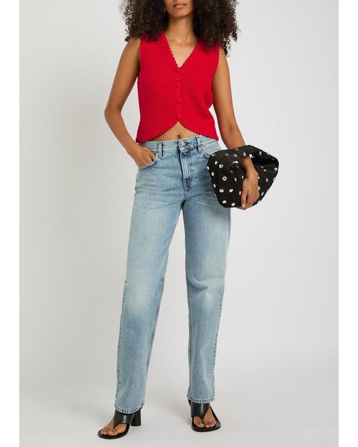 Rails Red Calypso Knit Cotton Crop Top