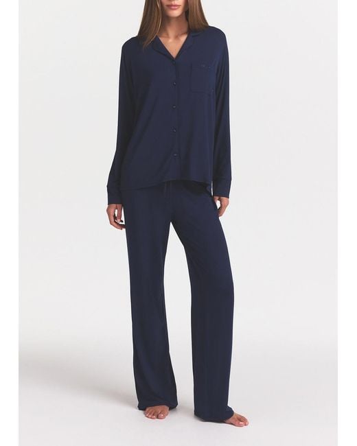 Skims Blue Jersey Pyjama Set