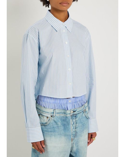 Acne Blue Striped Cotton Shirt