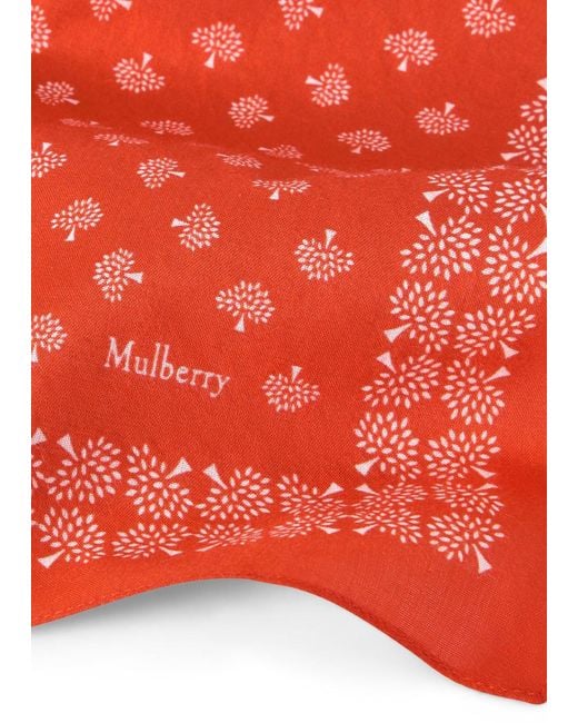 Mulberry Red Printed Cotton Scarf