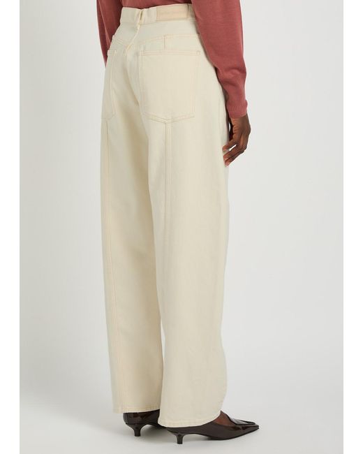 Another Tomorrow Natural Curved Barrel-Leg Jeans