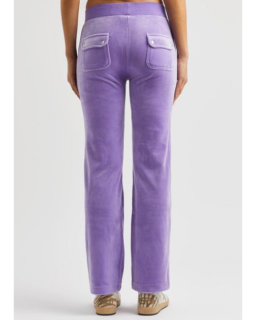 Juicy Couture Purple Del Ray Logo Velour Sweatpants