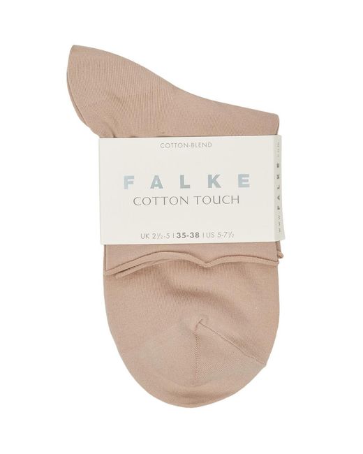 Falke White Cotton Touch Fine-knit Cotton Blend Socks