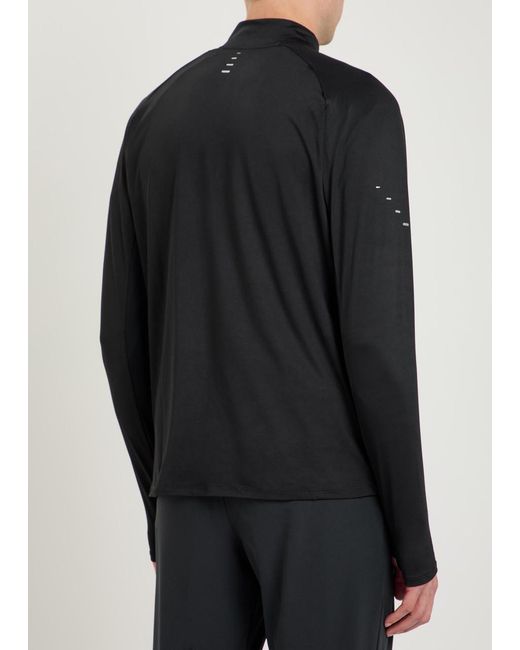 Nike Black Dri-Fit Quarter-Zip Stretch-Jersey Running Top for men