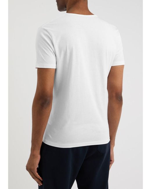 Paul Smith White Logo-Print Cotton T-Shirt for men