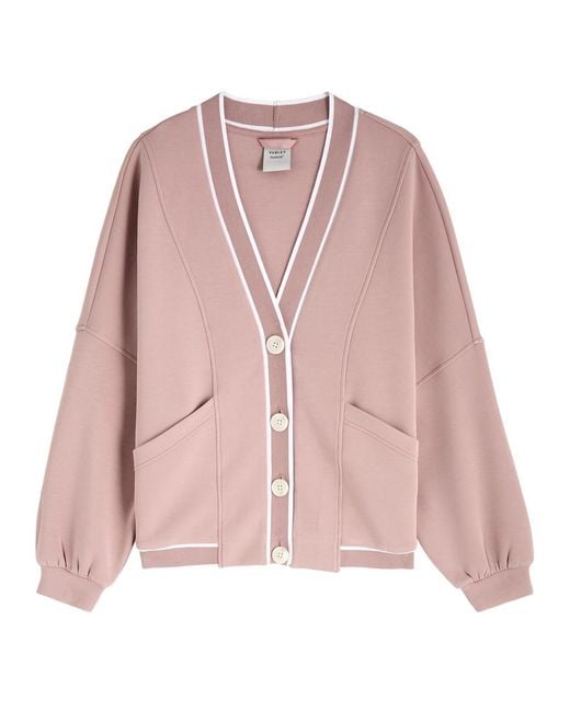 Varley Pink Decker Off-Court Stretch-Jersey Cardigan